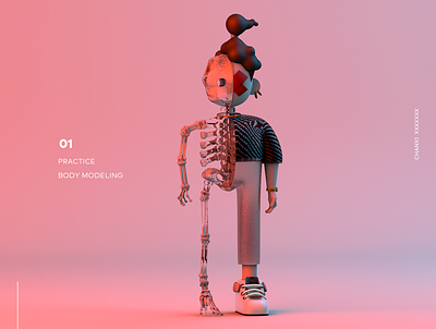 The personal illustration is 3d c4d character design typography