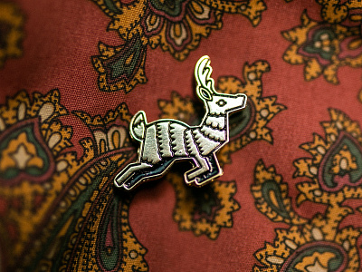 Deer metal enamel pin colima design enamel pin metal mexican mexico pin