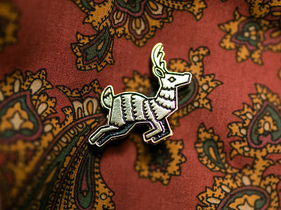 Deer metal enamel pin