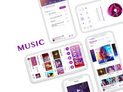 MUSIC APP app color purple ui ux violet 任务 品牌 图标 应用 设计 课 音乐
