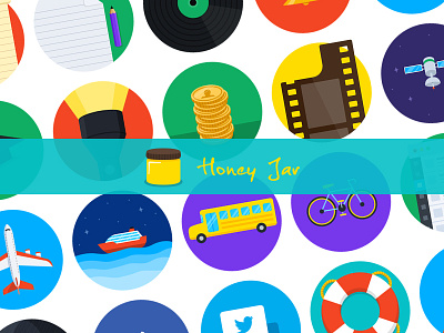 Honey Jar - Flat Iconset flat honey jar icons iconset minimal png psd simple ui