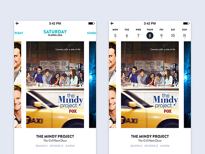 My TV Schedule - TV Shows App app calendar flat ios ios 7 retina schedule tv shows