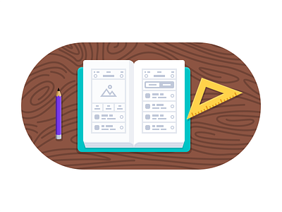 User Experience - Icon book icon icon design illustration notebook pencil user experience ux wireframes wood