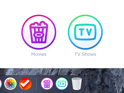 Movies & TV Shows Folder Icons - Mac OS X