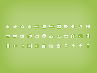16px Glyphs 16px glyphs green icons tiny