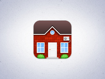 House iOS Icon 144px ac attic door house icon ios ipad iphone red brick retina windows