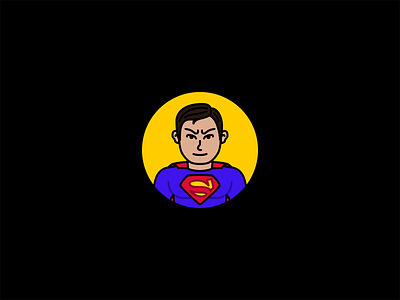 Superman comics dc flat heroes icon illustration man of steel minimal stroke superman supes villains