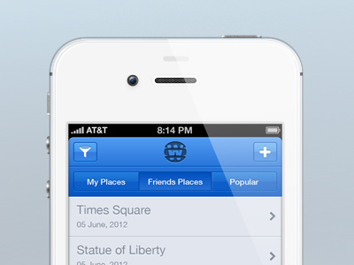 W - iOS App (Blue) app gps ios iphone location retina