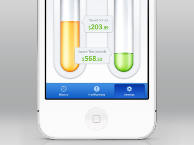 Savings App iOS app chart design ios iphone retina savings thermometer ui