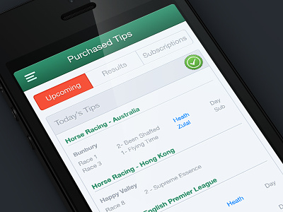 Purchased Tips - Betting iOS App 2x app betting ios iphone purchased retina tips