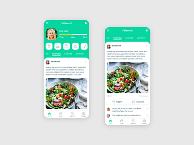 Fatsecret App Redesign Concept adobe xd app app redesign app ui concept fitness app mobile mobile app redesign ui