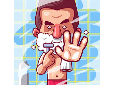 Shaving Guy affinity designer bathroom character character design guy illustration mirror razor shaving vector art vector illustration vector illustrator