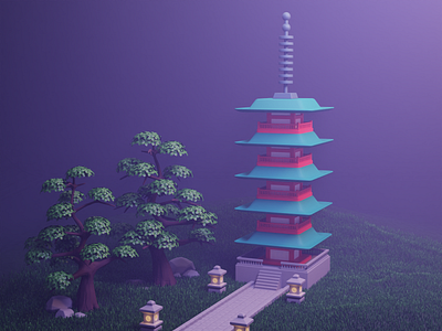 Temple 3d blender blender 3d