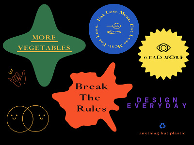 Week 1 - 2021 Vision in Stickers design designeveryday flat illustration minimal typography weeklywarmup