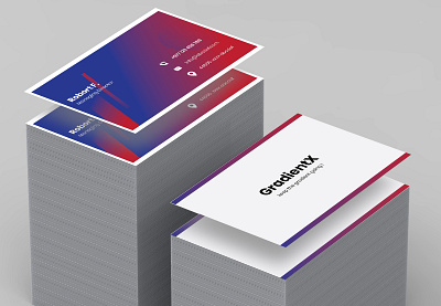 Business card- GradientX abstract art agency blue branding businesscard color design gradient red vector