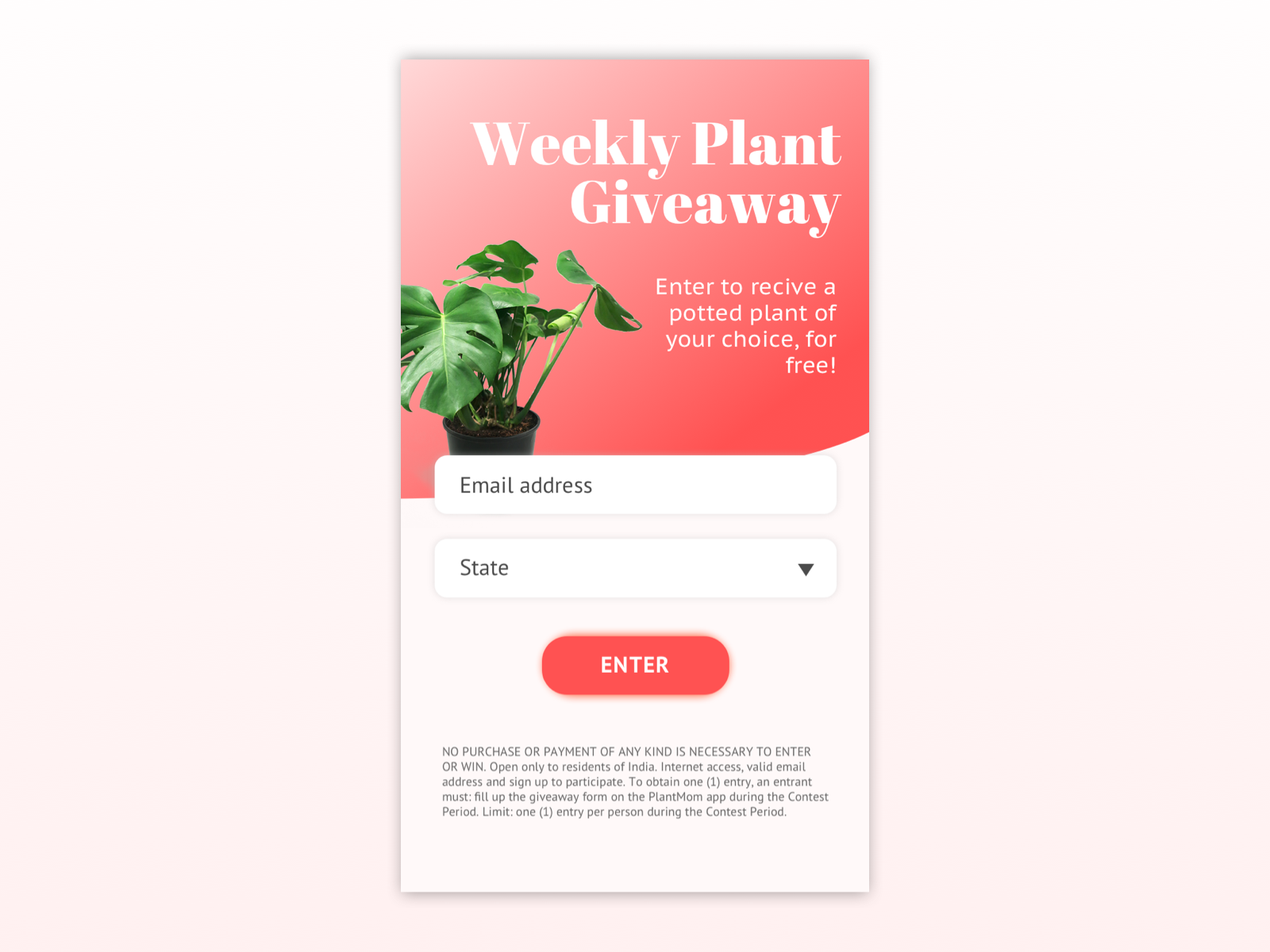 Daily Ui 001 Giveaway Signup Form By Shivangi Tikekar On Dribbble