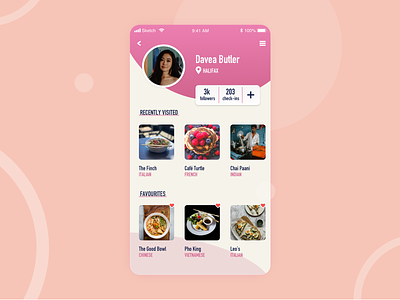Daily UI 006 // Food app profile app dailyui dailyui 006 dailyuichallenge food food app mobile restaurant restaurant app ui