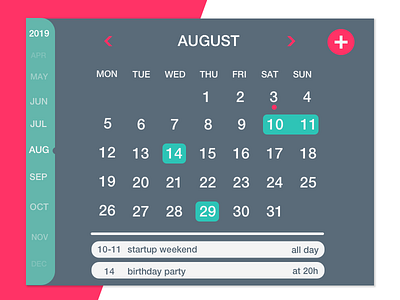 Calendary - Daily Challenge daily challange design ui