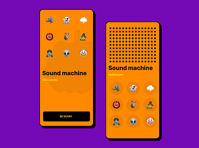 Sound machine halloween app bravostudio design figma halloween halloween design madewithbravo mobile music native app podcast sound