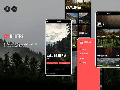 Routes app adventure app figma mobile mountain native app routes trekking ui ux