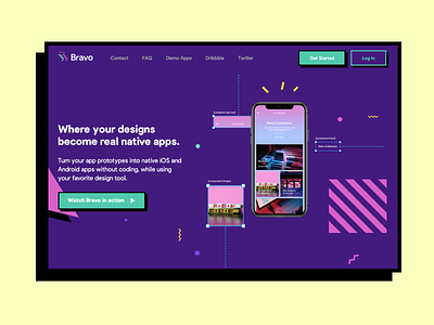 Bravo website 80s 90s bravo bravostudio colorful design figma landing mobile mobile app design native app platform prototype ui ux website