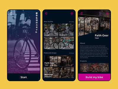 Bicycle enthusiast/marketplace concept! bravostudio design figma madewithbravo mobile app native app prototype ui ux