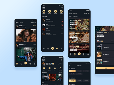 Black Version Of Appointment App app appointment black version card chat clean design gold meet simple together ui