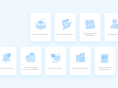 Empty page app blue clean design empty icon illustration simple ui