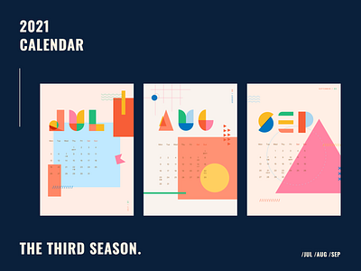 The third season calendar of 2021 2021 august calendar design july poster september simple ui