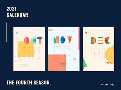 The fourth season calendar of 2021 2021 calendar december design november october poster simple ui