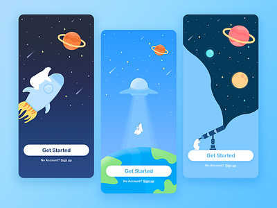 sign in space app illustration planet sign in space ui