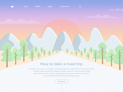 Road Trip Style2 clean design illustration mountain road trip trips ui web design