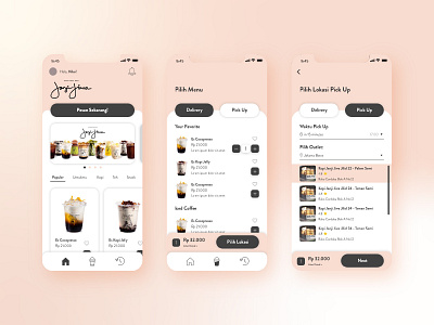 Janji Jiwa Concept Order App app app design beverage app delivery app design drink app drink menu drinks app food and drink food app menu app menu ui order app ui ui ux ui design uidesign uiux ux ux design