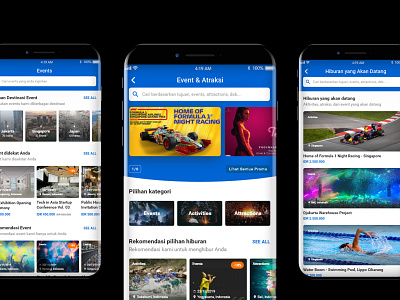 Tiket Mobile App Design Concept (Events & Attractions Section)