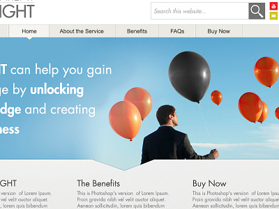 insight home page mock-up design mock up photoshop website design