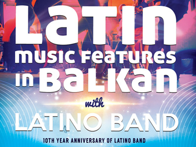 Latin Music Features in Balkan abstract billboard concert event flyer kosovo latino music ticket