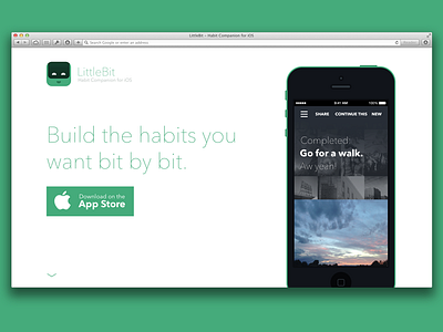 LittleBit for iOS avenir next free habit ios iphone landing page mobile psd