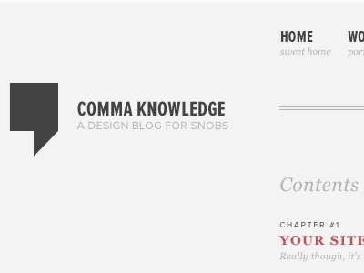 Comma Knowledge blog css georgia grey proxima nova