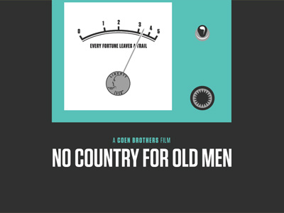 No Country For Old Men 3 dials movie poster tungsten