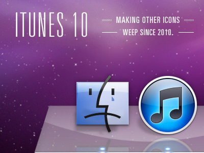 iTunes 10 killed my dog. icons itunes univers