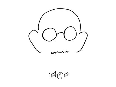 Gandhi caricature illustration line