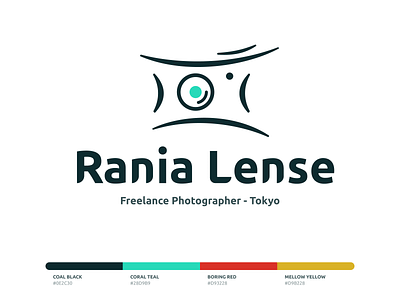 Rania Lense Logo app brand branding camera design illustration japan logo minimal mobile palette type typography ui ux web