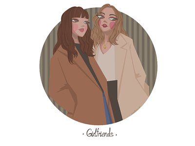 Girlfriends alinabergen art autumn freelance girlfriend illustration photoshop promo woman