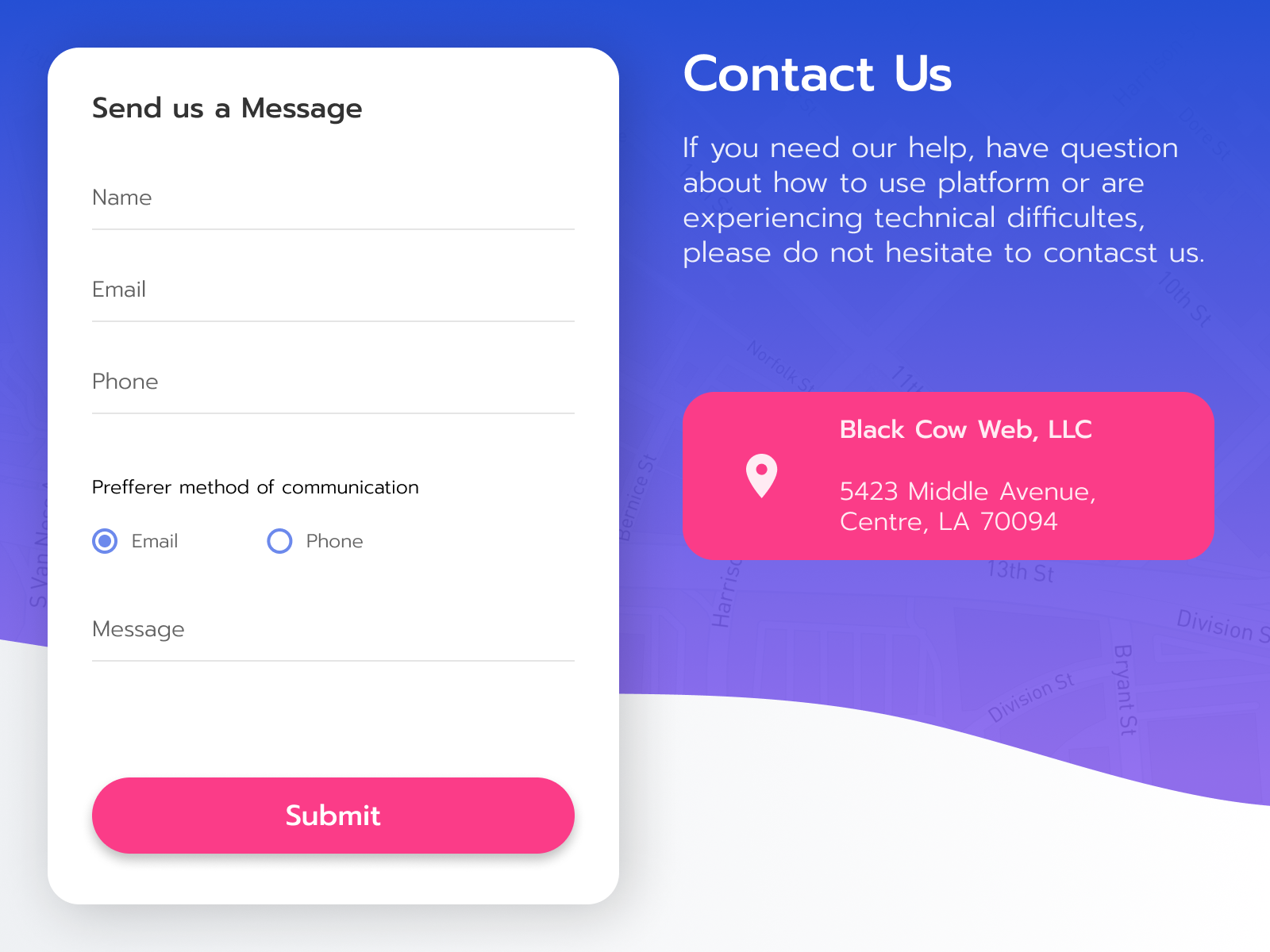 Contact Us | Daily UI Challenge #028 by Vitaly Astashkin on Dribbble