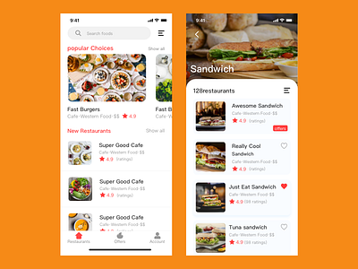 Gourmet app ui ux 应用 设计