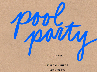 Pool Party handdone invitation type