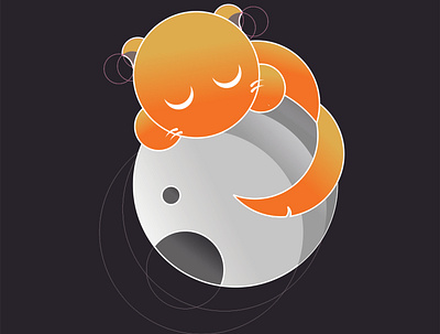 Logo - Cat and Moon illustration logo vector