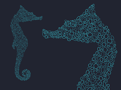 sea horse illustration vector
