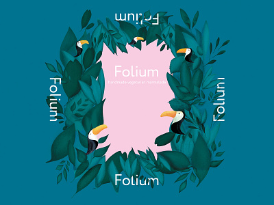 Folium illustration leaves logo packaging toucan