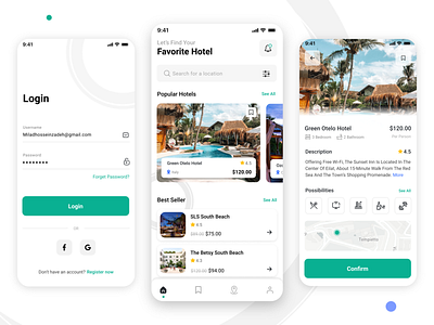 Hotel Booking - Concept Application bo branding daily ui dailyui design illustration ui ui ux ui design user experience user inteface